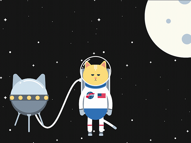 Space Cat animation character illustration