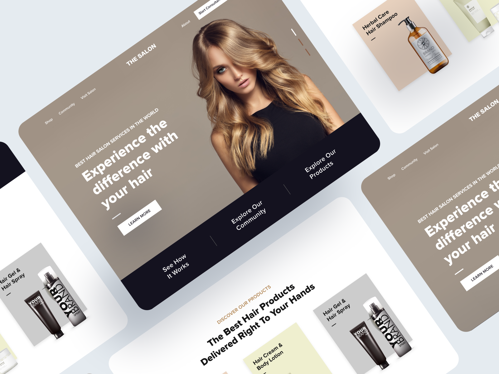 Dribbble - Female Hair Saloon Booking Site Landing Page Design.png by ...
