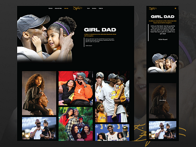 Kobe Bryant Tribute Site - Girl Dad Page design family man girl dad kobe kobe bryant lakers nba responsive design ui