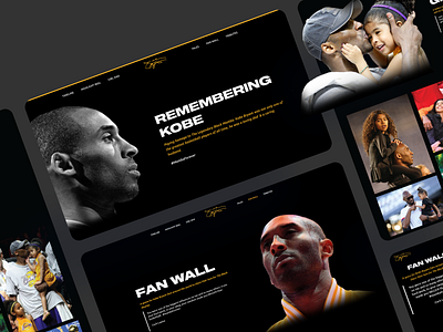 Kobe Bryant Website - All Screens case study casestudy design kobe kobe bryant lakers nba responsive design ui