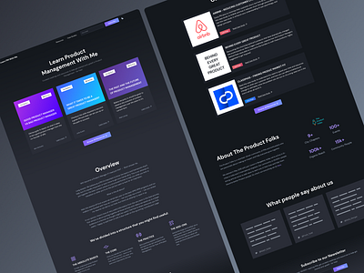 Learn Product Management App Design (Dark Mode)