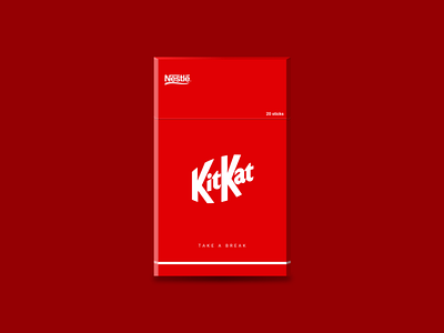 KitKat Package Redesign brand branding chocolate chocolate bar chocolate packaging design illustration kitkat packagedesign packaging vector weekly challenge weekly warm up wrapper