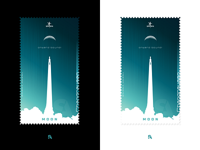 Visit to Moon dribbblewarmup dribbbleweeklywarmup icon illustration india isro logo moon rocket satellite space spaceship stamp typography vector warmup weekleywarmup