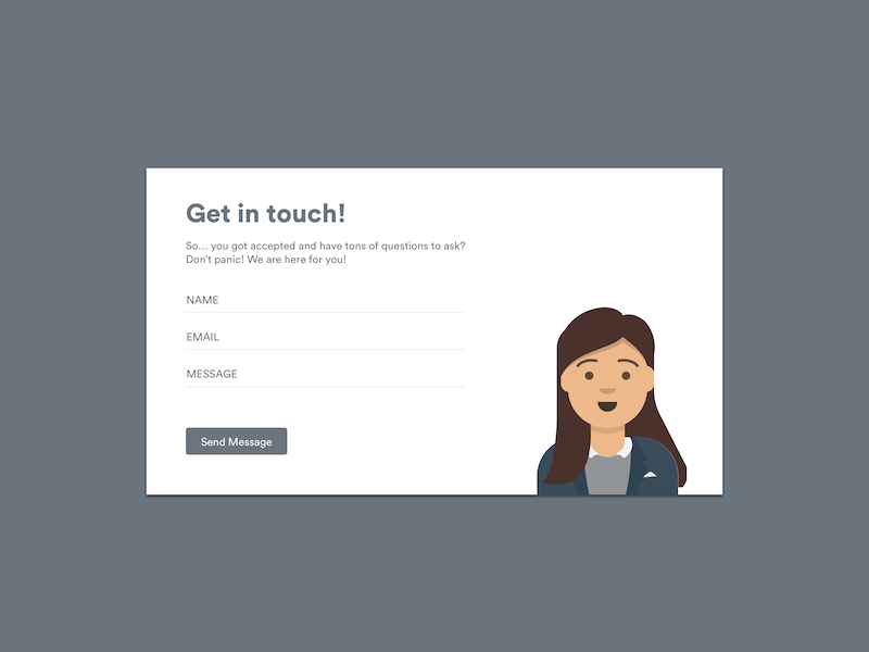#028 Contact Us avatar illustration form dailyuichallenge contact contactus uxdesign uidesign 028 challenge dailyui