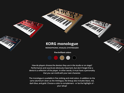 #033 Customize Product 033 challenge customize dailyui ecommerce korg music product retail synths uidesign uxdesign