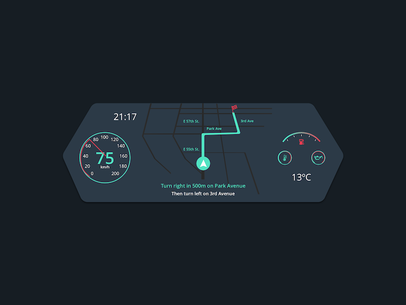 #034 Car Interface nightmode car dashboard carinterface uxdesign uidesign 034 challenge dailyui