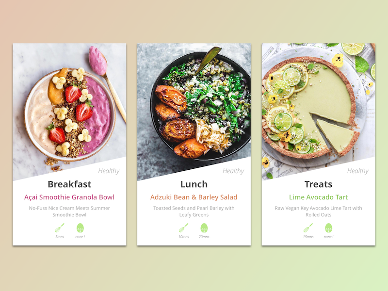 #040 Recipe App yummy healthy meal vegetarian food recipe uxdesign uidesign 040 challenge dailyui