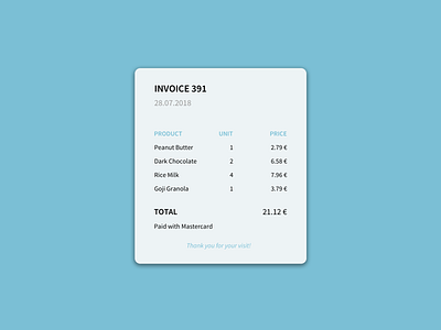 046 Invoice challenge dailyui dailyuichallenge design ecommerce invoice minimalistic retail sketch ui uidesign uxdesign vector