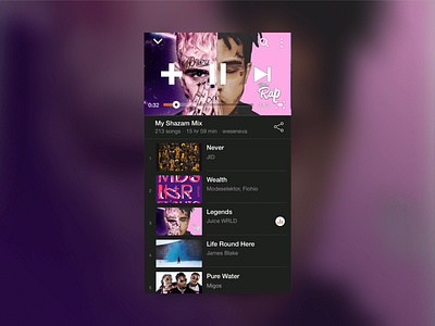 #091 Curated for You art artist challenge curated for you dailyui dailyuichallenge design music player playlist profile redesign sketch ui uidesign uxdesign vector