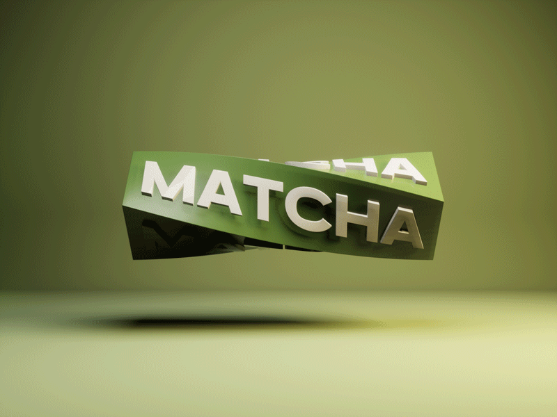 🍵Matcha time blender 3d evee greentea kinetictypography matcha render typography