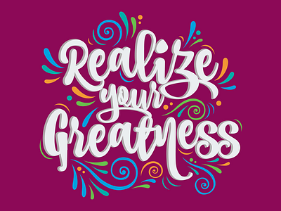 Realize Your Greatness Typography colorful design motion typography