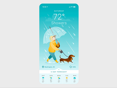 Weather App app design illustration interactive motion prototype ui weather weather app