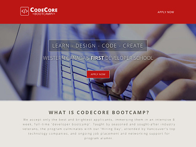 CodeCore.ca Website bootstrap canada css developer flat html jquery responsive school training twitter vancouver