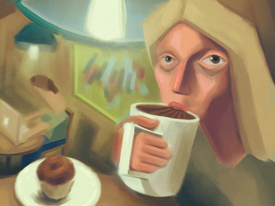 Sip coffee illustration procreate