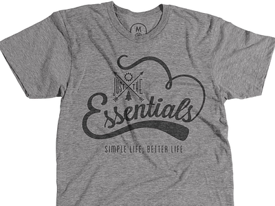Just The Essentials cotton bureau essentials lettering life nature outdoors print shirt simple typography