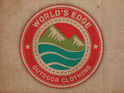 World's Edge camping clothing design logo mountain outdoor water
