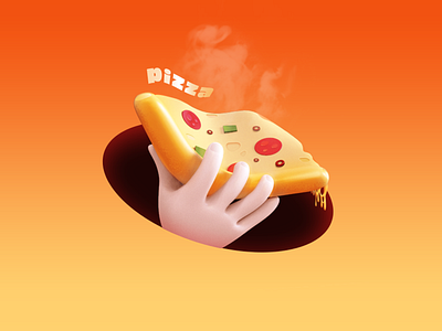 Pizza 🍕 3d 3d art apple bread c4d cheese design eat hand icon illustration logo meat pizza slice works