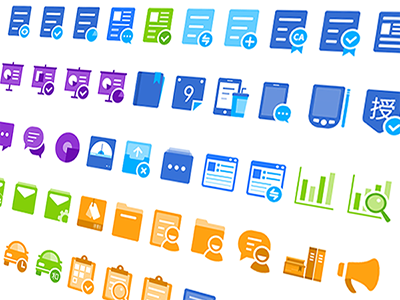 Colorful icons business colorful icon