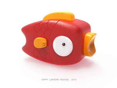 Happy Lantern Festival c4d fish lantern festival 可爱