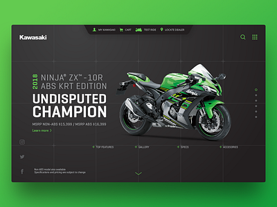 Kawasaki ZX10R Product Page Header header kawasaki ui ux webdesign