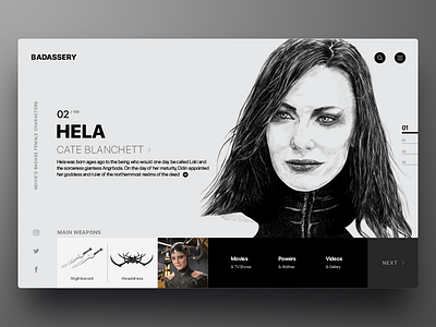 Badassery clean design interface landing marvel page ui ux web website