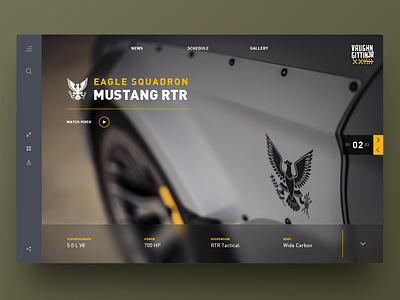 RTR Eagle Squadron concept header ui ux webdesign website