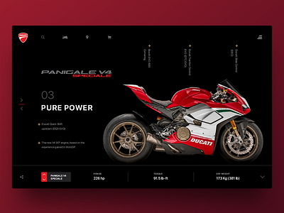 Ducati Product Page concept ducati header panigale ui ux webdesign website