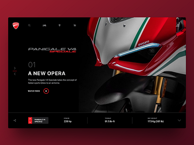 Ducati Product Page concept ducati header panigale ui ux webdesign website