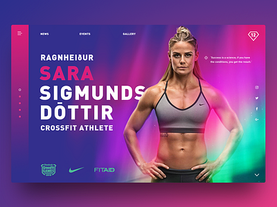 Athlete Profile Sara Sigmundsdóttir athlete crossfit crossfitgames header sara sigmundsdottir ui uidesigner ux webdesign