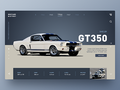 Mustang History catalogue ford history mustang ui uidesign ux webapp webdesign