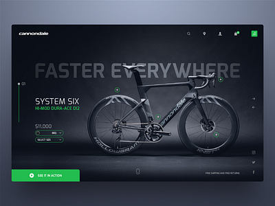 Cannondale Product Page cannondale concept dark header minimalist muted ui ux webdesign website