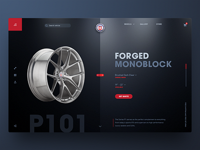 HRE Wheels auto parts automotive header hre product ui ux webdesign website wheels