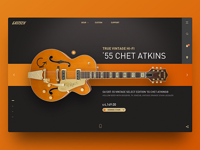 Grestch concept gretsch guitar header ui ux webdesign website