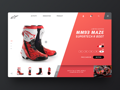 Alpinestars Supertech R Boots alpinestars concept header motogp product ui ux webdesign