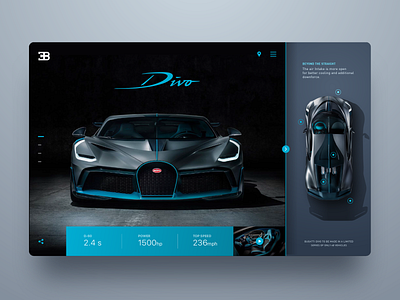 Bugatti Divo bugatti car concept design divo header supercar ui ux webdesign website