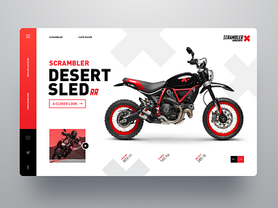 Ducati Scrambler ducati header motorbike motorsports product scrambler ui ux webdesign