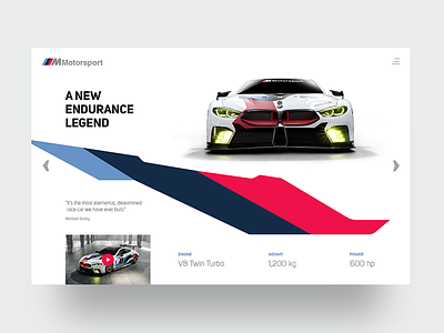 BMW M8 GTE bmw fia gte header m8 motorsports ui ux webdesign website