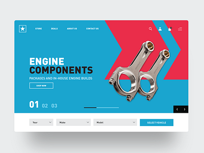 Ostar Hero hero motorsports parts performance ui ux webdesign website