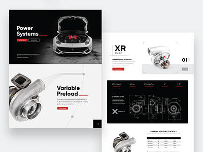 Turbocharger Brand Website Concepts concept design motorsports turbo ui ux webdesign website