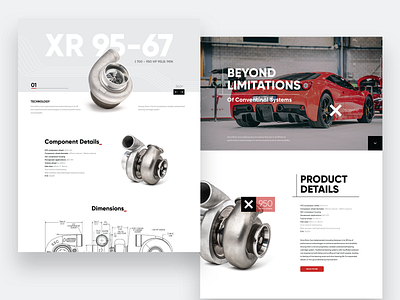 Turbocharger Brand Website Concepts concept motorsports turbo ui ux webdesign website