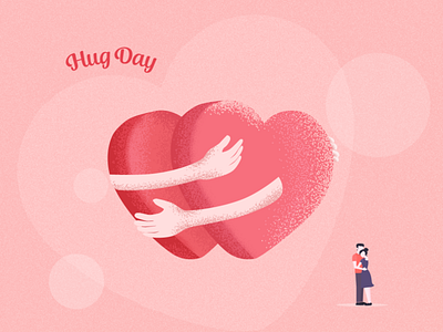 Hug Day 2020 couple design heart hug hearts hug hug day illustration love valentines 2020 valentines day valentines week vector