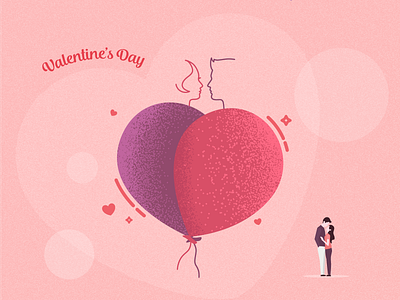 Valentine's Day Balloons art balloon balloon illustration couple couple line design heart illustration illustration line drawing logo love loving couple valentines valentines day valentines week valentinesweek