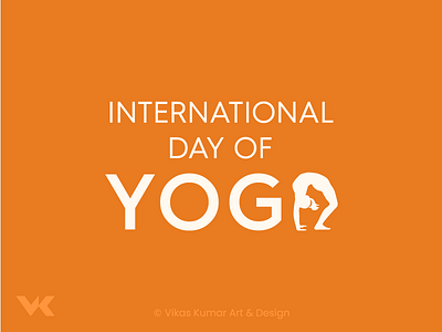 International Day of yoga calligraphy design identity international day of yoga international yoga day logo typography vector word as image yoga