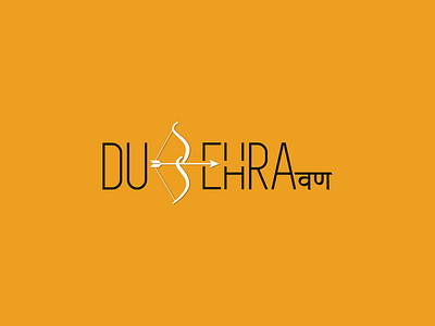 Word as Image - Dussehra, Ravana arrow arrowhead art bow calligraphy design diwali dussehra illustration logo ravana typography word as image