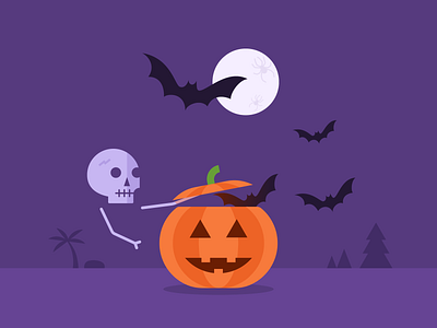 Happy Halloween bat design graphic design halloween happyhalloween illustration illustrator october pumpkin skull vector