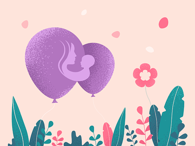 Happy Mother's Day balloon flower happy mothers day illustration leaf mom mother mothers day mothersday