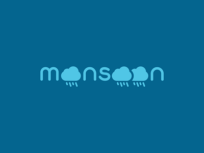 Rainy season art cloud clouds dailylogo design illustration logo monsoon rain typography word as image