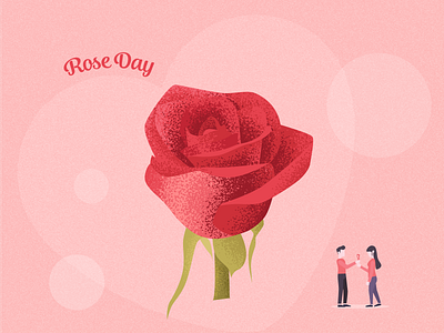 Happy Rose Day! art design flower girl rose graphicdesign guy with rose happyroseday illustration rose roseday valentinesday valentinesweek