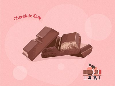 Chocolate Day 2020 chocolate chocolate bar chocolate bench chocolate day chocolateday couple couple chocolate design illustration valentines week valentinesday valentinesweek