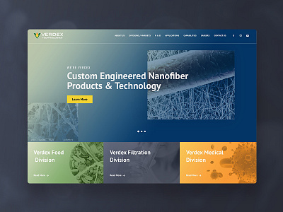 Verdex Technologies interface design medical nano fiber science ui ui design ux web design